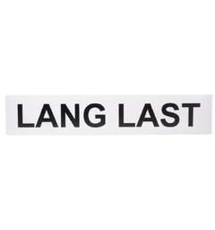 Skilt " Lang Last" Hvitt Til V6300 Lysbjelke. 1 Stk.